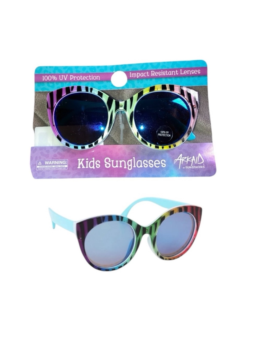 Rainbow Zebra Cat Eye Sunglasses